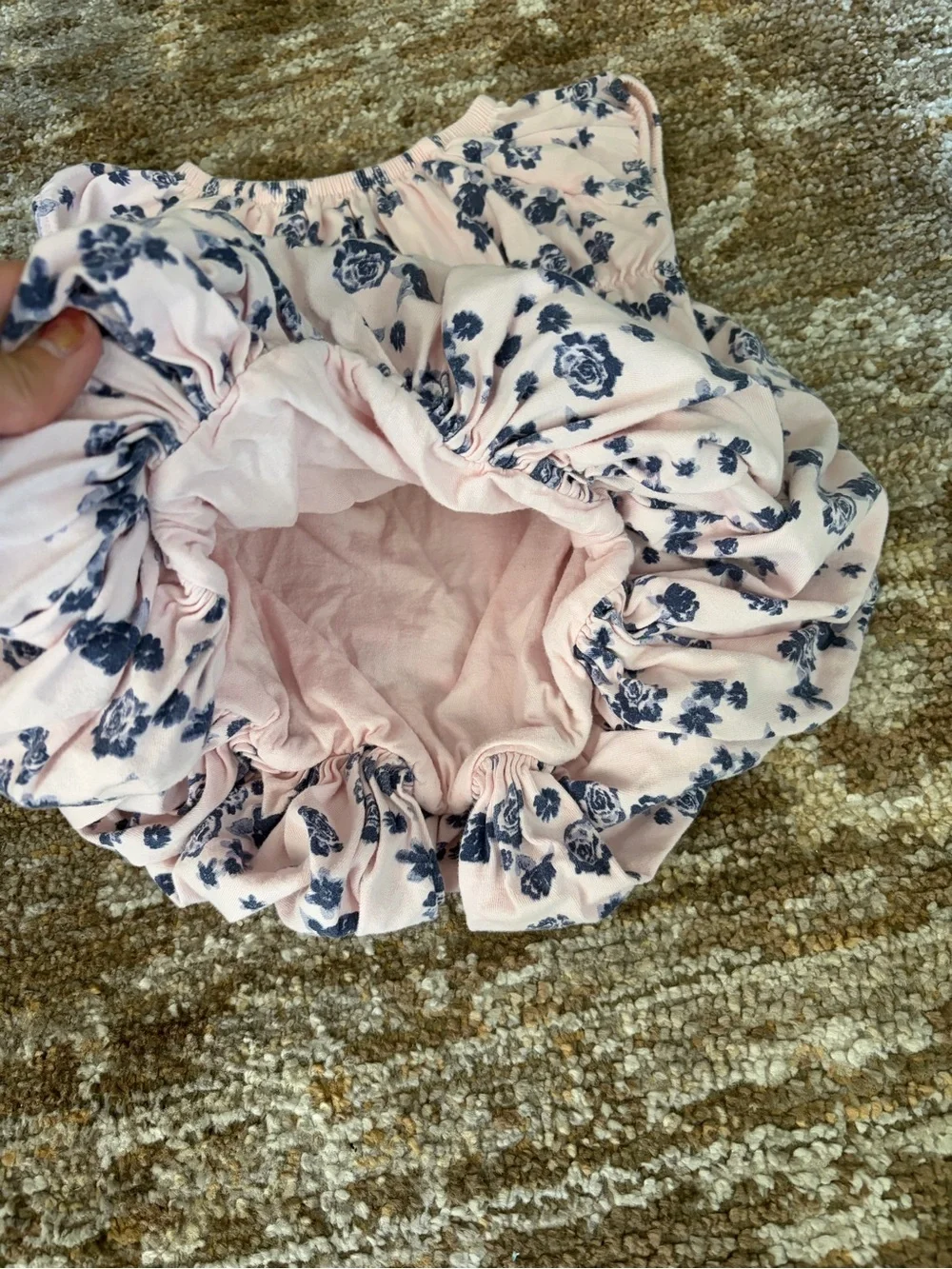 Burt's Bees Baby Pink Bubble dress with Navy Floral Print